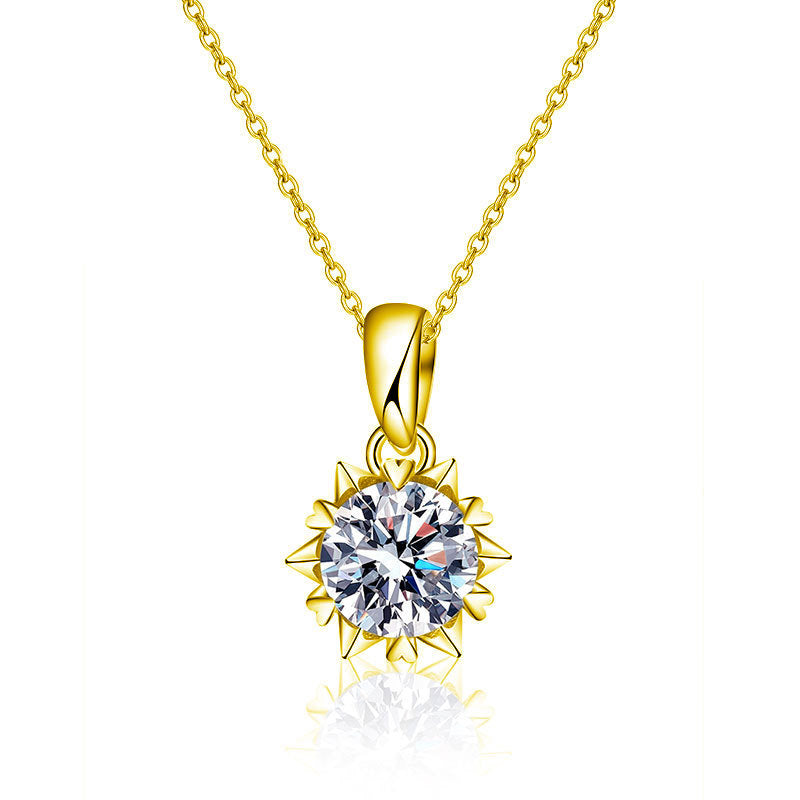 S925 Sterling Silver Moissanite Six-Pointed Star Snowflake Necklace