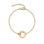 Gold-tone 925 silver moissanite bracelet