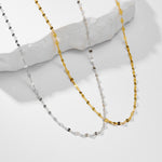 S925 Silver 18K Gold Plating Tile Choker Necklace
