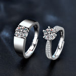 S925 Sterling Silver Moissanite Couple Ring