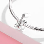 S925 Sterling Silver Rock Band Guitar Shape Bead Pendant