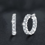925 Sterling Silver Round Earrings with Full Set of Moissanite and Bull's Head Design