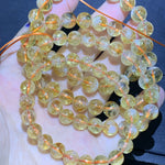Natural Yellow Rutilated Quartz Tower-Point Bracelet