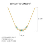 S925 Sterling Silver Turquoise Necklace