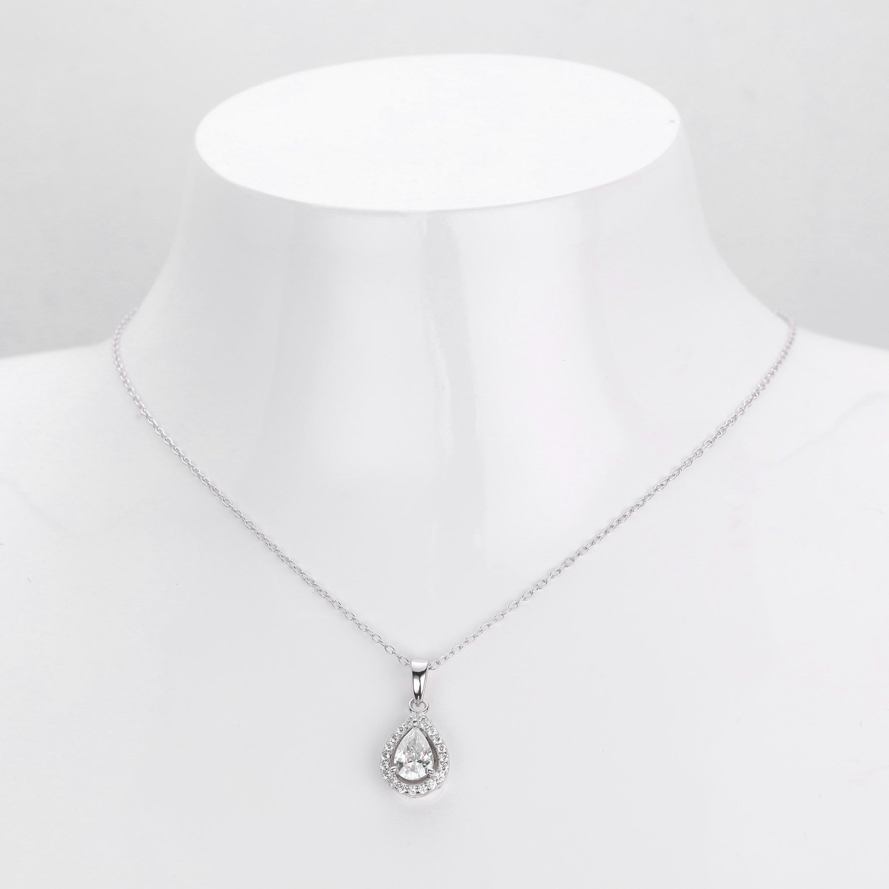 Double-layer zircon earrings and affordable luxury zircon necklace