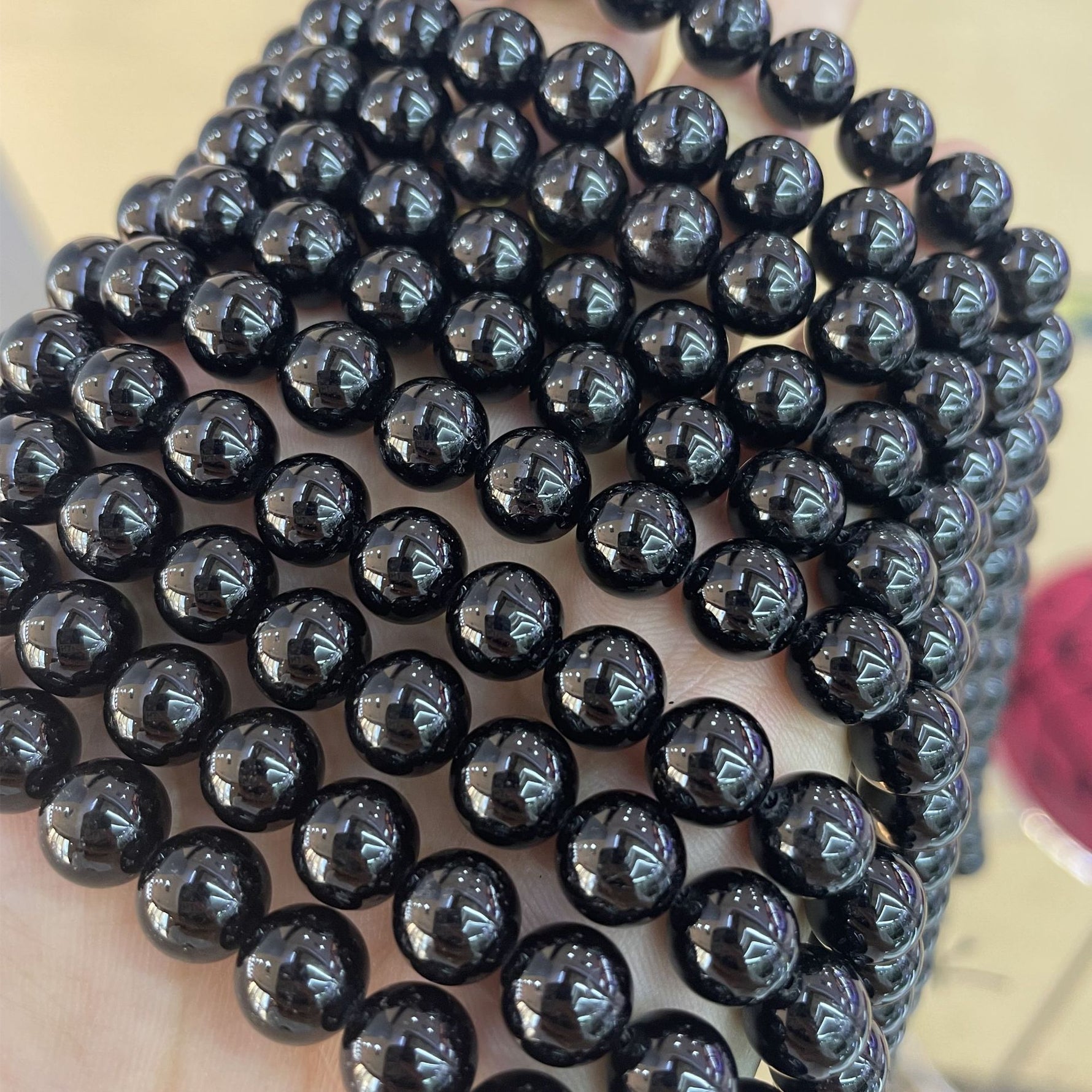 Black Tourmaline Loose Beads (Straight-Drilled) – DIY Jewelry Accessories