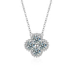 S925 Sterling Silver Moissanite Pendant Clover Necklace