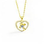 S925 Sterling Silver Moissanite Heart-Shaped Cross Necklace