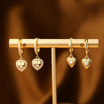 S925 Sterling Silver Heart-Shaped Zircon Earrings