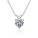 S925 Sterling Silver Moissanite Heart-Shaped Necklace