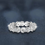 S925 Sterling Silver Marquise Four Leaf Clover Moissanite Ring
