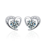Moissanite S925 sterling silver heart-shaped earrings