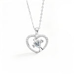 S925 Sterling Silver Moissanite Heart-Shaped Cross Necklace