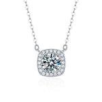S925 Sterling Silver Moissanite Four-prong Necklace