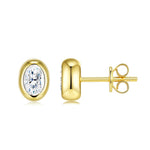 S925 Silver Gold-Plated Moissanite Stud Earrings