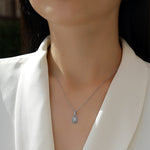 S925 Sterling Silver Moissanite Square Pendant Necklace