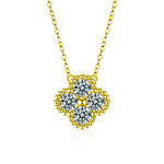 S925 Sterling Silver Moissanite Pendant Clover Necklace