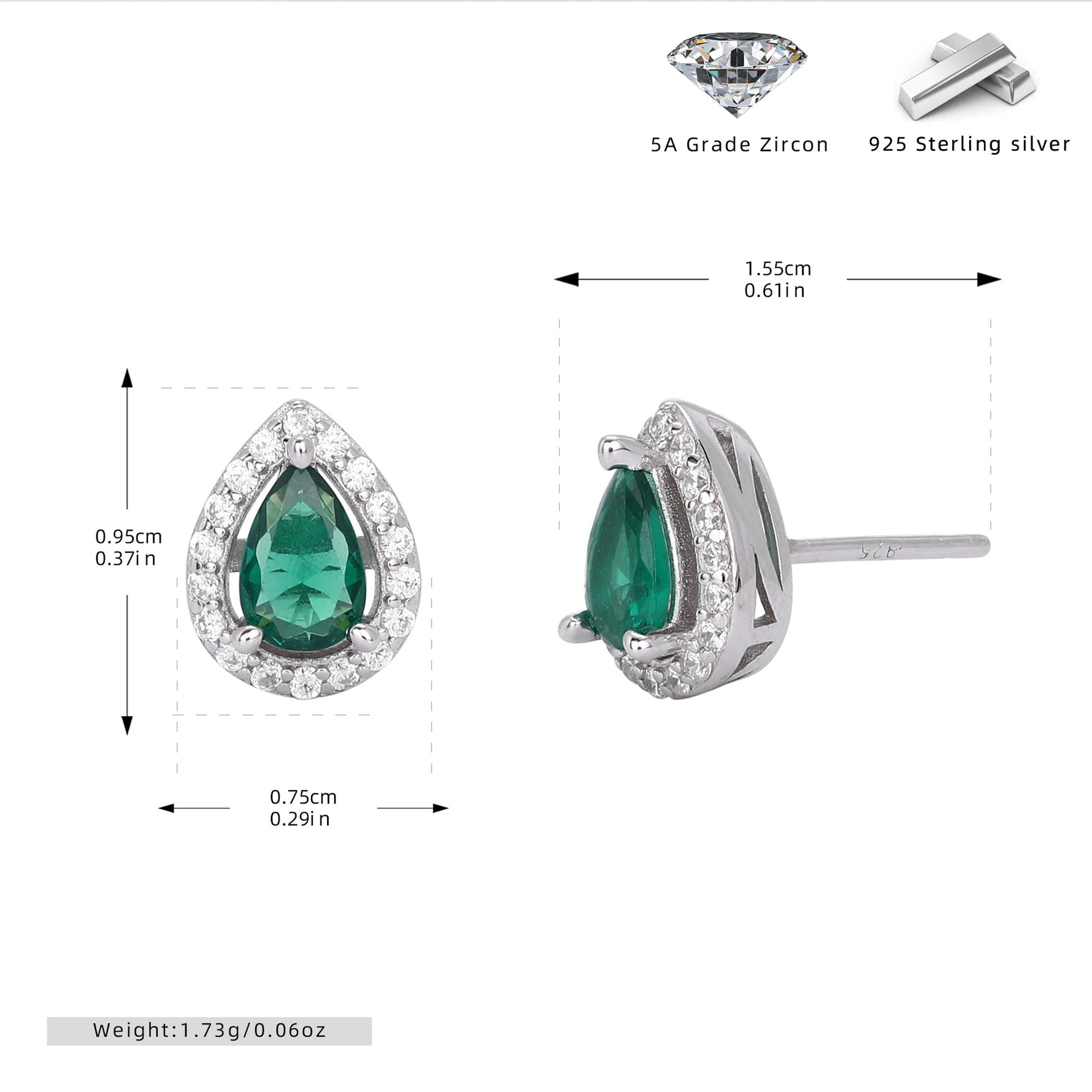 Double-layer zircon earrings and affordable luxury zircon necklace