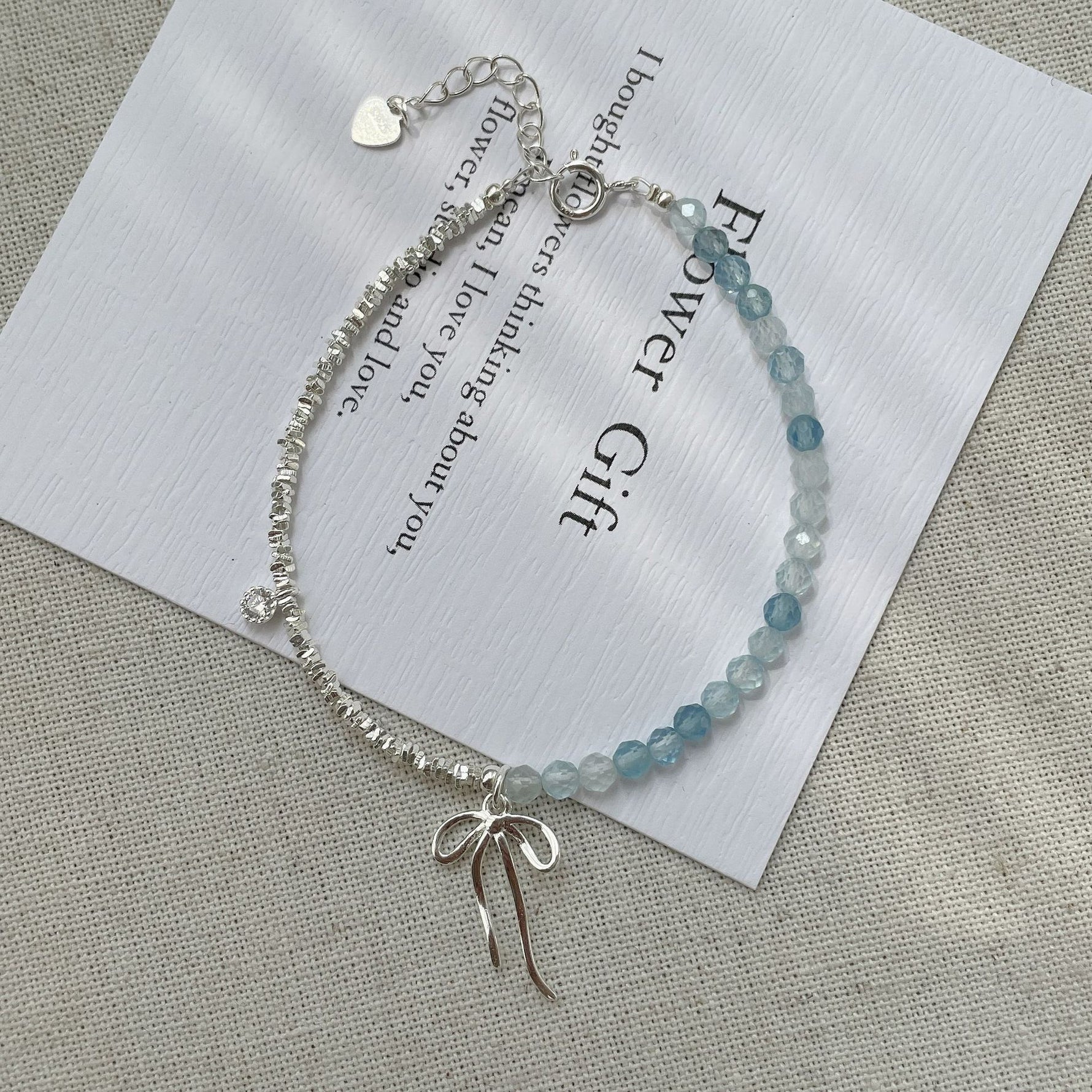S925 Silver Aquamarine Bracelet