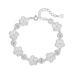 S925 Sterling Silver Plum Blossom Zircon Inlaid Bracelet