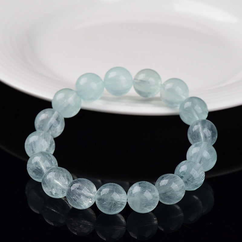 Natural Fluorite Bracelet with Rabbit-Hair-Like Inclusions
