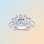 925 Sterling Silver Statement Moissanite Ring