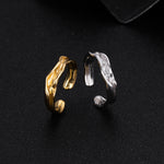 S925 Sterling Silver Luxury Niche Ring with Unique Texture and Irregular Opening