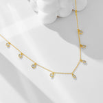 S925 Sterling Silver Starry Dot Zircon Pendant Necklace