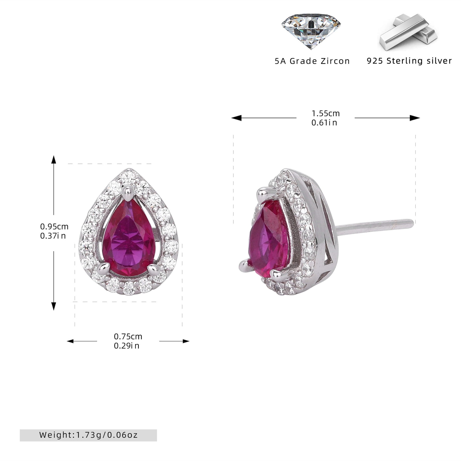 Double-layer zircon earrings and affordable luxury zircon necklace