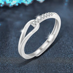 S925 Sterling Silver Moissanite Hollow Ring