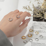 S925 Sterling Silver Zircon Hoop Earrings
