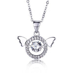S925 Sterling Silver Moissanite Angel Wings Pendant Necklace