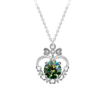 S925 Sterling Silver Moissanite Love Heart Bow Tie Necklace