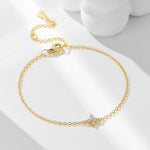 S925 Sterling Silver Four Leaf Clover Zircon Inlaid Bracelet