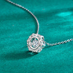 S925 Sterling Silver Snowflake Pendant Moissanite Necklace