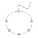 S925 Silver Moissanite Five-Flower Bracelet