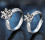 925 Sterling Silver Six-Prong Moissanite Ring