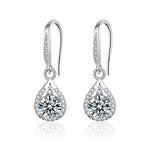 925 Sterling Silver Teardrop Earrings — Premium-Look Moissanite Studs for Women