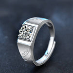 S925 Sterling Silver Moissanite Stars & Ocean Couple Ring