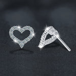 Moissanite 925 sterling silver full diamond heart earrings