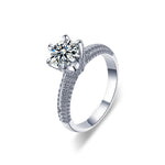 S925 Sterling Silver "Heartbeat" Moissanite Couple Ring