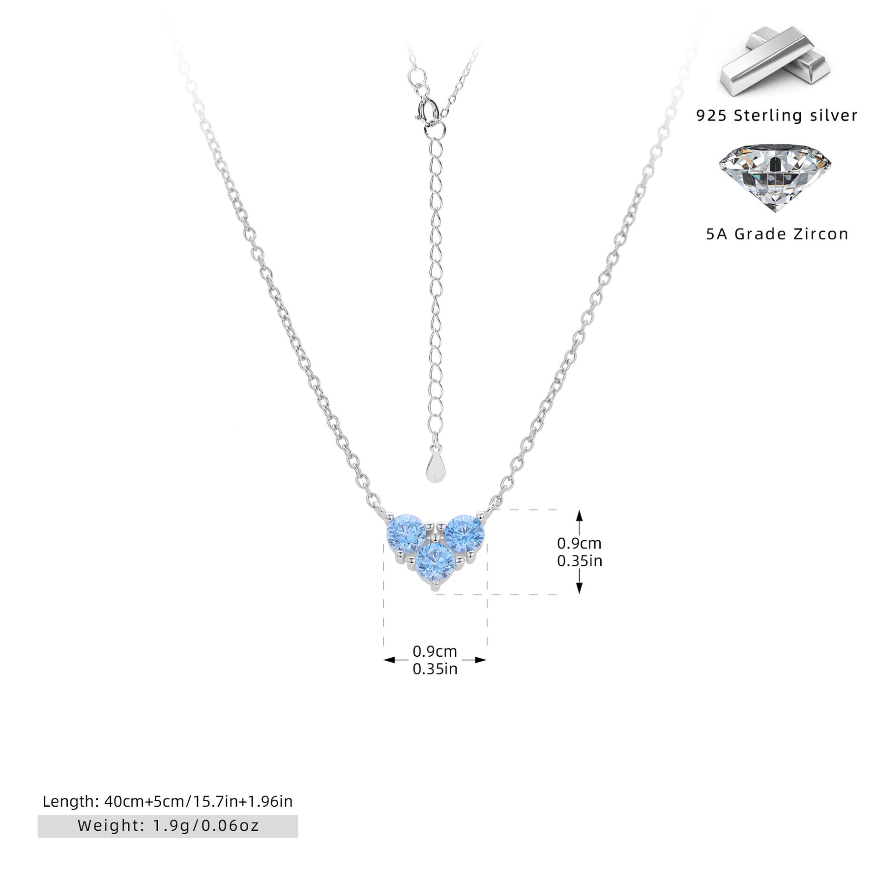S925 Sterling Silver Niche Design Zirconia Necklace