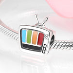 S925 Sterling Silver Vintage TV Beaded Pendant