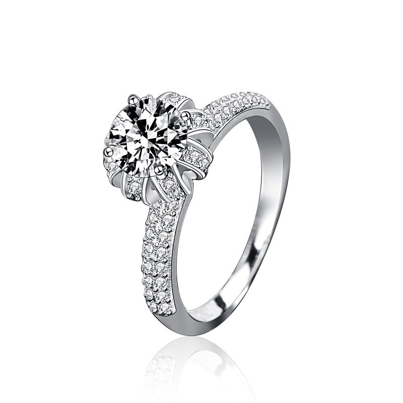 S925 Sterling Silver “Crowned for Love” Moissanite Ring