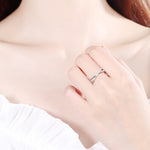 S925 Sterling Silver Moissanite Cross Over Ring