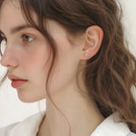 S925 Sterling Silver Geometric Zircon Stud Earrings(Single unit)