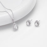 Double-layer zircon earrings and affordable luxury zircon necklace