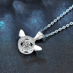 S925 Sterling Silver Moissanite Angel Wings Pendant Necklace