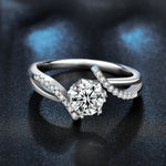 S925 Sterling Silver Moissanite Six-Claw Ring