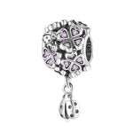 S925 Sterling Silver Four Leaf Clover LADYBIRD Beaded Zircon Pendant